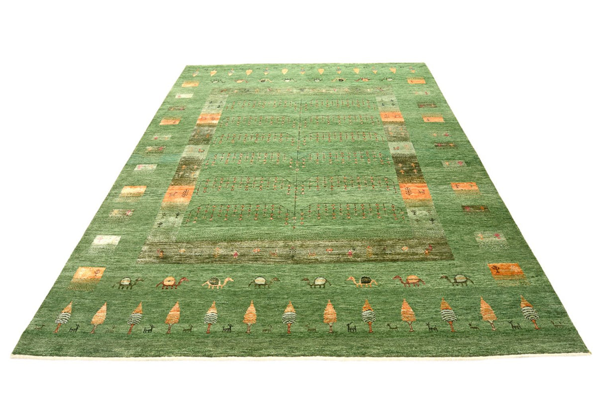 Dywan Gabbeh - Loribaft Indus - 246 x 206 cm - zielona