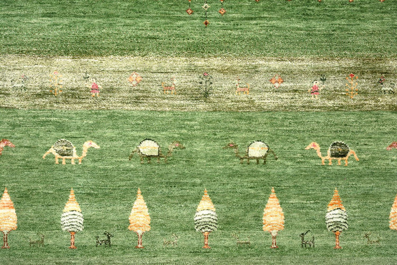 Dywan Gabbeh - Loribaft Indus - 246 x 206 cm - zielona