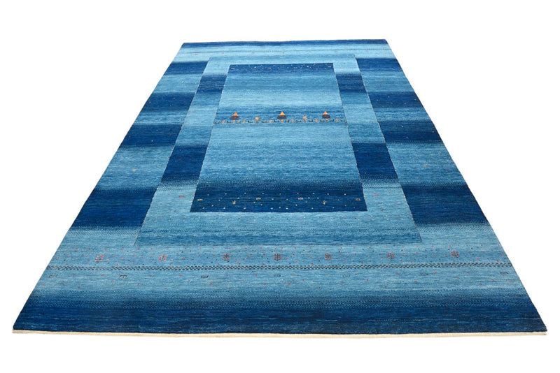 Dywan Gabbeh - Loribaft Indus - 294 x 205 cm - morski błękit