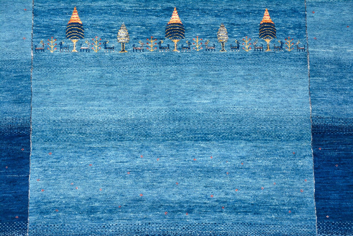 Dywan Gabbeh - Loribaft Indus - 294 x 205 cm - morski błękit