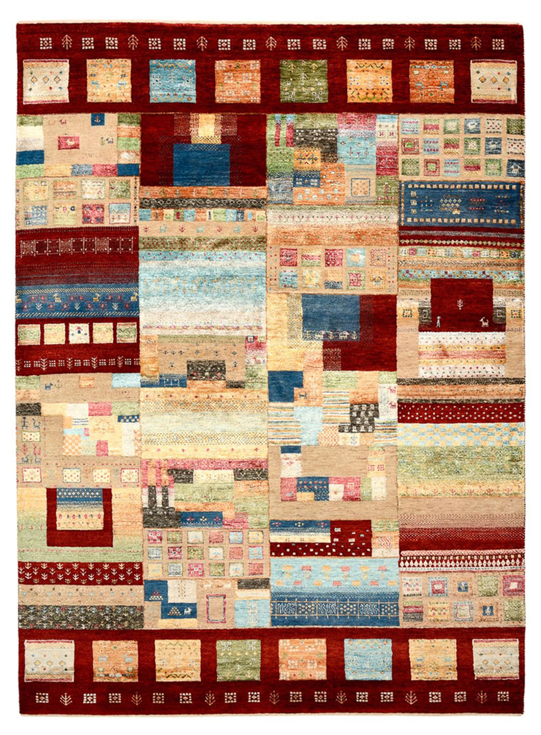 Dywan Gabbeh - Loribaft Indus - 240 x 178 cm - wielokolorowy