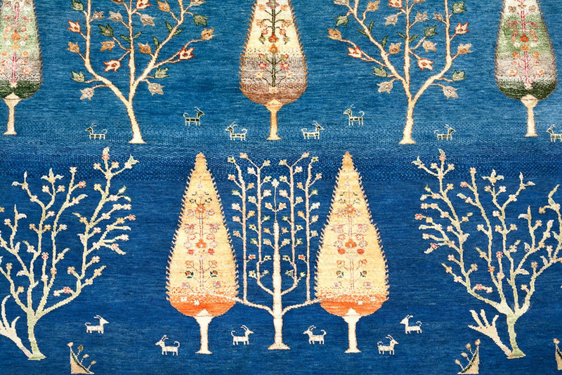 Dywan Gabbeh - Loribaft Indus - 247 x 173 cm - morski błękit