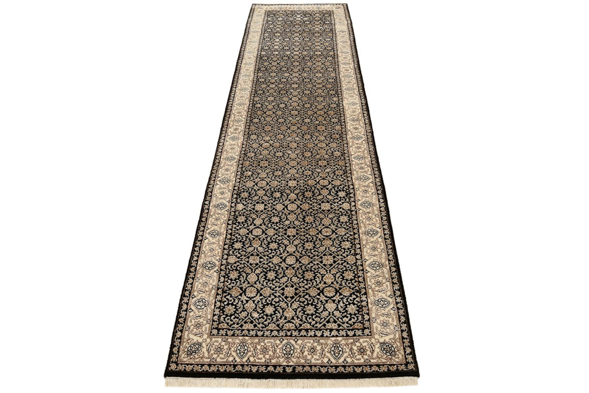 Biegacz Orientalny dywan - Bijar - Indus - 304 x 83 cm - ciemny beż