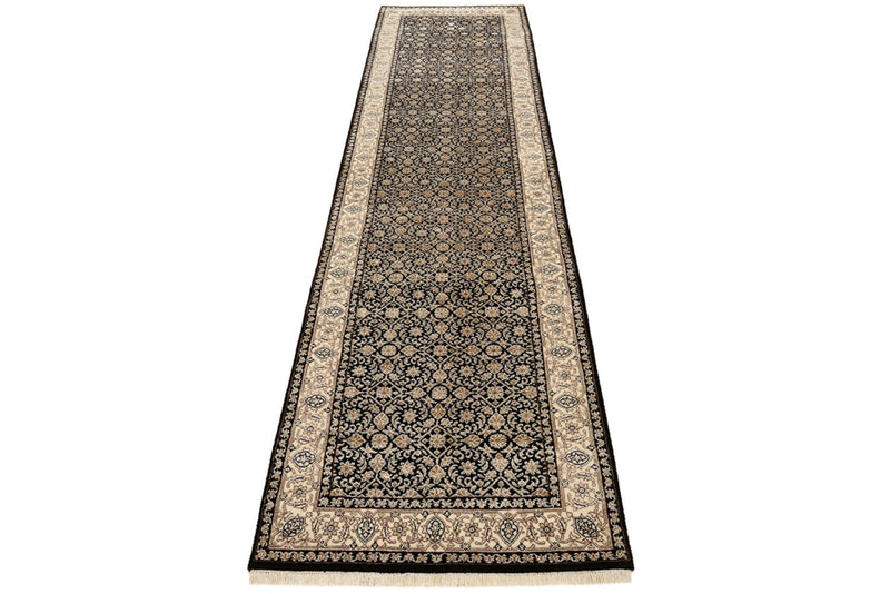 Biegacz Orientalny dywan - Bijar - Indus - 304 x 83 cm - ciemny beż
