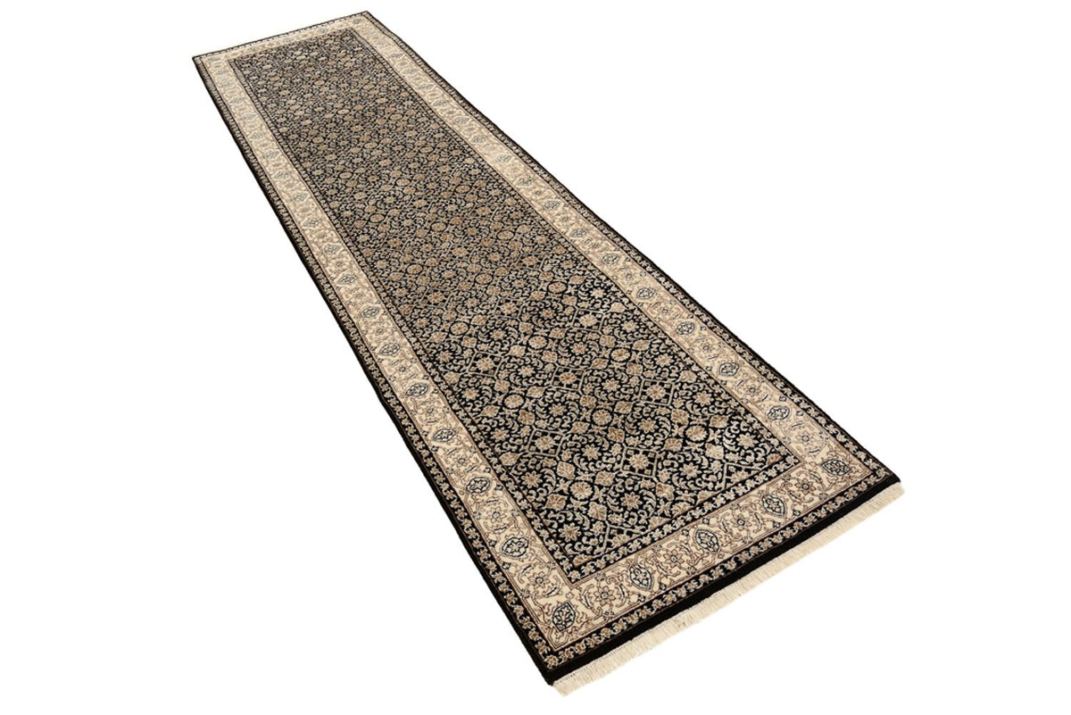 Biegacz Orientalny dywan - Bijar - Indus - 304 x 83 cm - ciemny beż