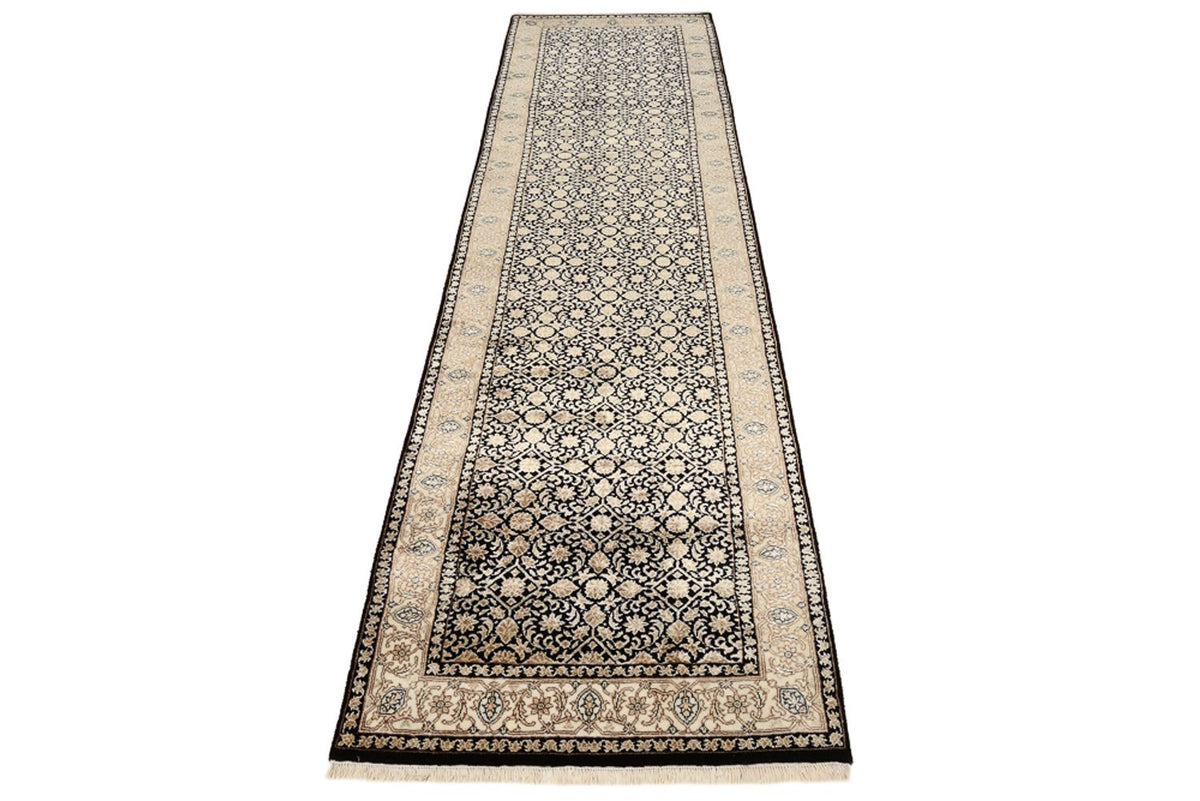Biegacz Orientalny dywan - Bijar - Indus - 304 x 83 cm - ciemny beż