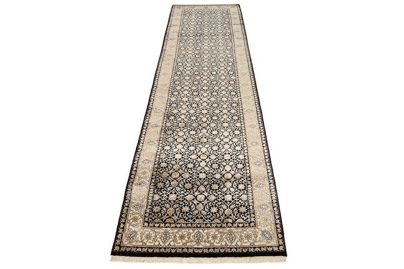 Biegacz Orientalny dywan - Bijar - Indus - 304 x 83 cm - ciemny beż