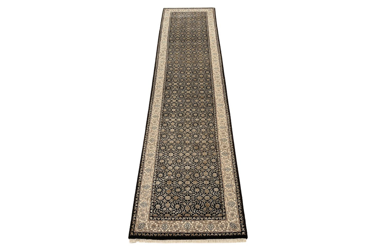 Biegacz Orientalny dywan - Bijar - Indus - 368 x 83 cm - ciemny beż