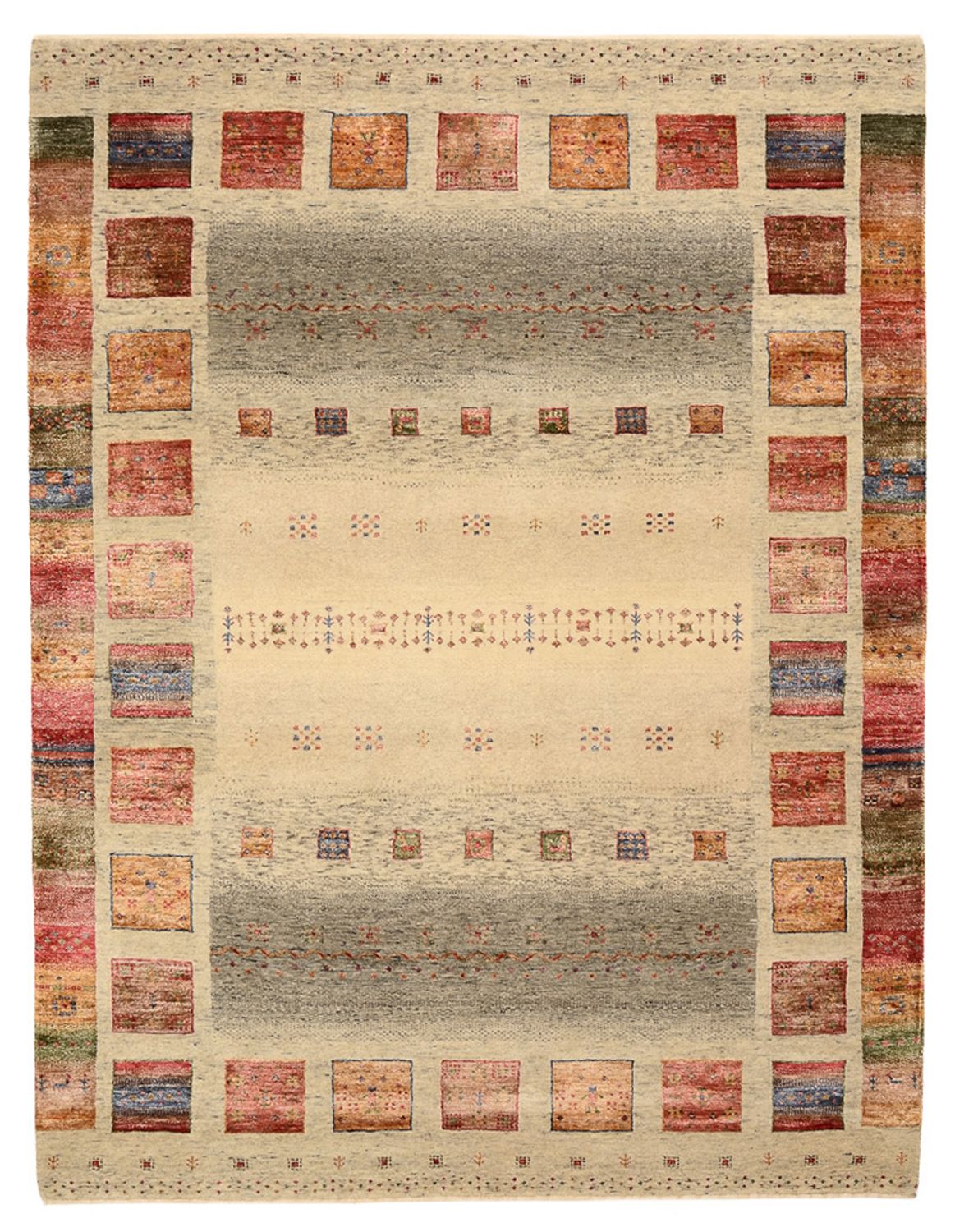 Dywan Gabbeh - Loribaft Indus - 207 x 158 cm - ciemny beż