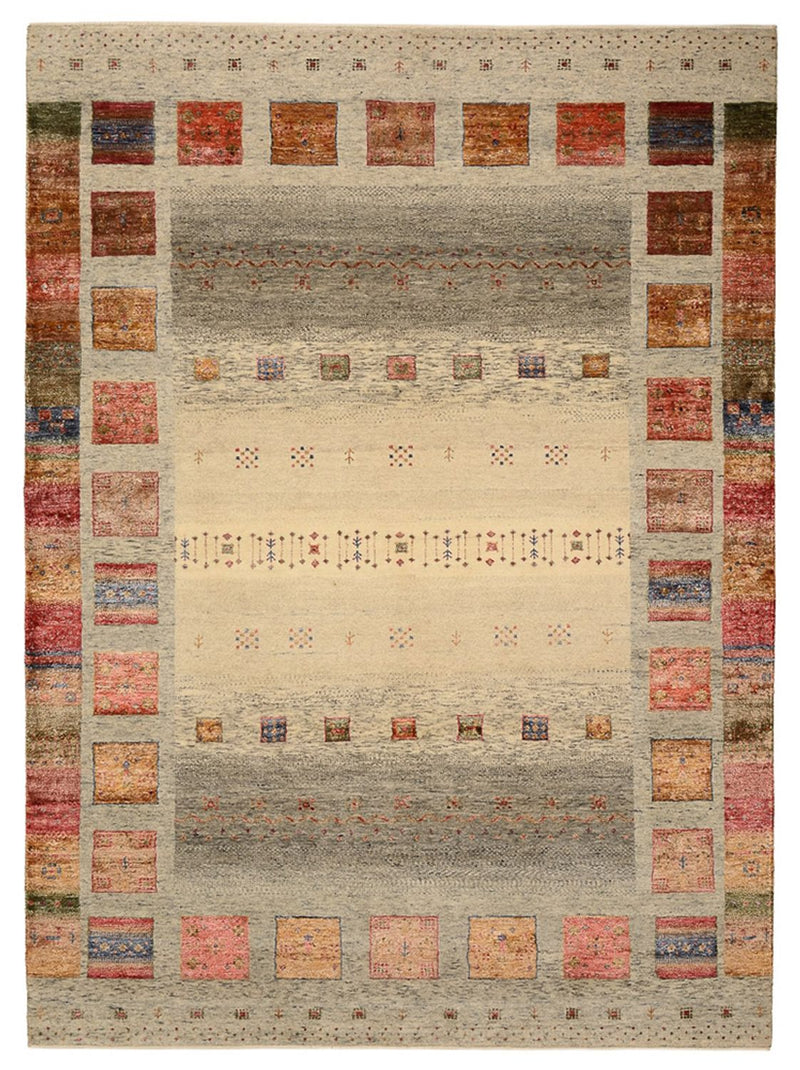 Dywan Gabbeh - Loribaft Indus - 242 x 177 cm - ciemny beż