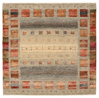 Dywan Gabbeh - Loribaft Indus kwadratowy  - 156 x 152 cm - ciemny beż