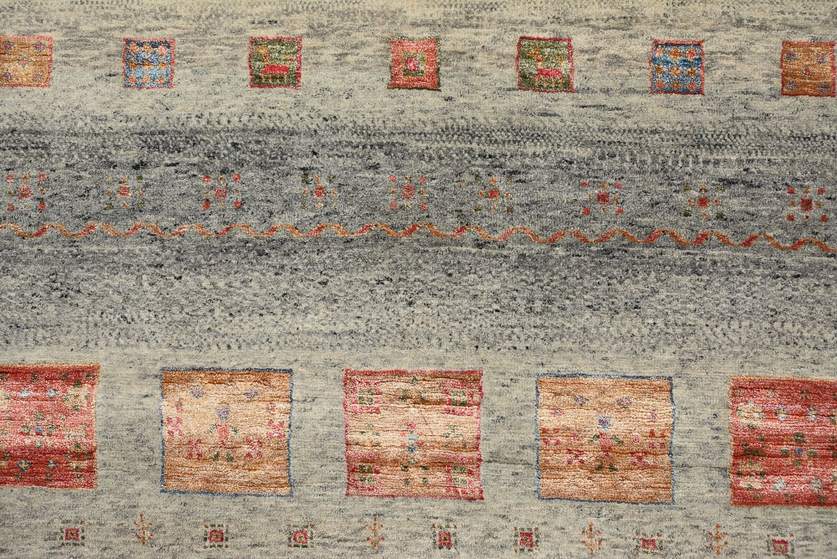 Dywan Gabbeh - Loribaft Indus kwadratowy  - 156 x 152 cm - ciemny beż