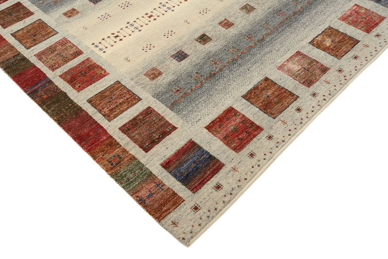 Dywan Gabbeh - Loribaft Indus kwadratowy  - 156 x 156 cm - ciemny beż