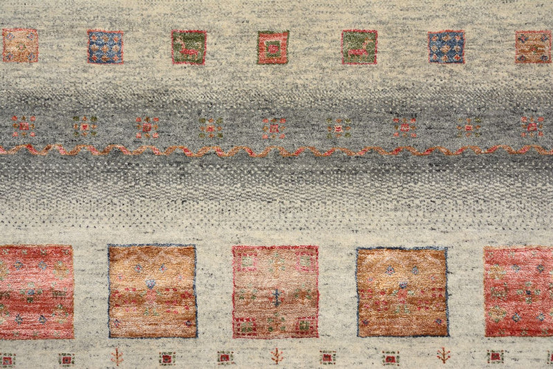 Dywan Gabbeh - Loribaft Indus kwadratowy  - 156 x 156 cm - ciemny beż