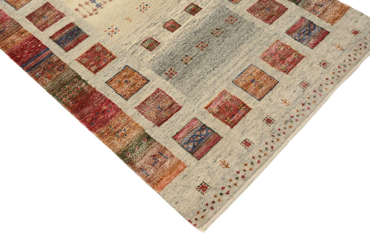 Biegacz Dywan Gabbeh - Loribaft Indus - 306 x 84 cm - ciemny beż