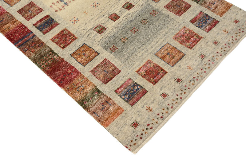 Biegacz Dywan Gabbeh - Loribaft Indus - 306 x 84 cm - ciemny beż