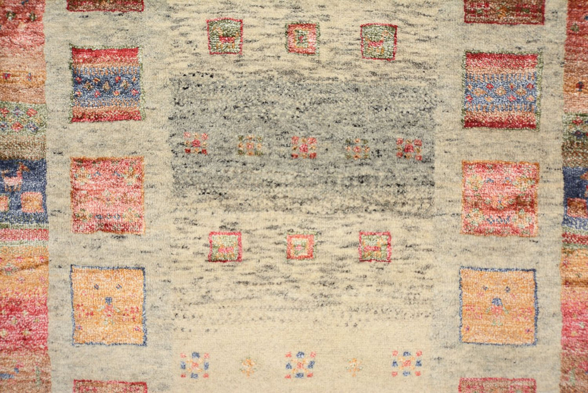 Biegacz Dywan Gabbeh - Loribaft Indus - 306 x 84 cm - ciemny beż