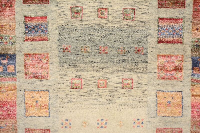 Biegacz Dywan Gabbeh - Loribaft Indus - 306 x 84 cm - ciemny beż
