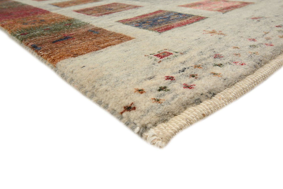 Biegacz Dywan Gabbeh - Loribaft Indus - 306 x 85 cm - ciemny beż
