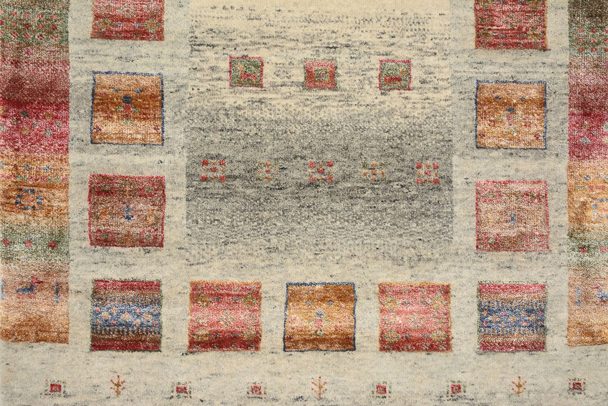 Biegacz Dywan Gabbeh - Loribaft Indus - 306 x 85 cm - ciemny beż