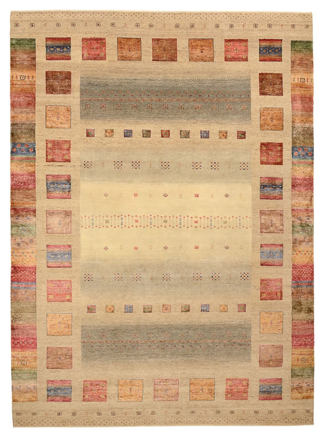 Dywan Gabbeh - Loribaft Indus - 351 x 254 cm - ciemny beż