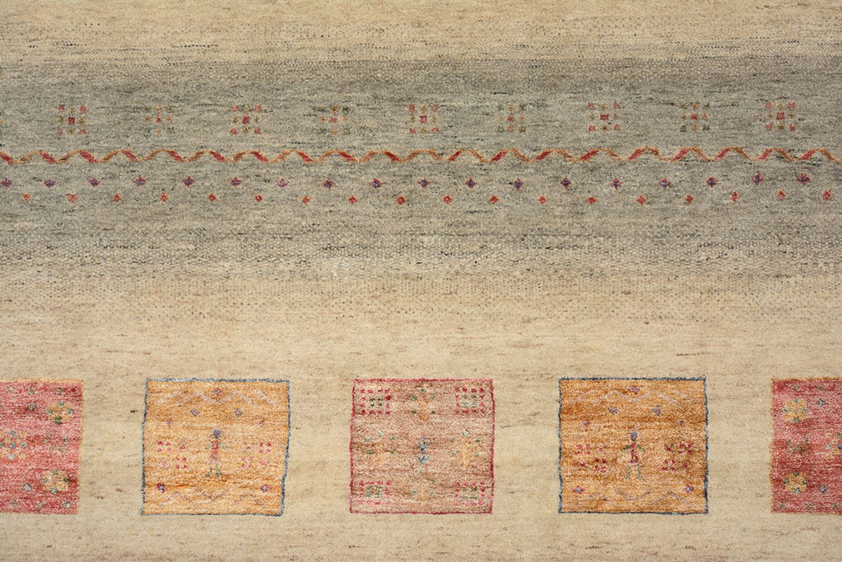 Dywan Gabbeh - Loribaft Indus - 351 x 254 cm - ciemny beż