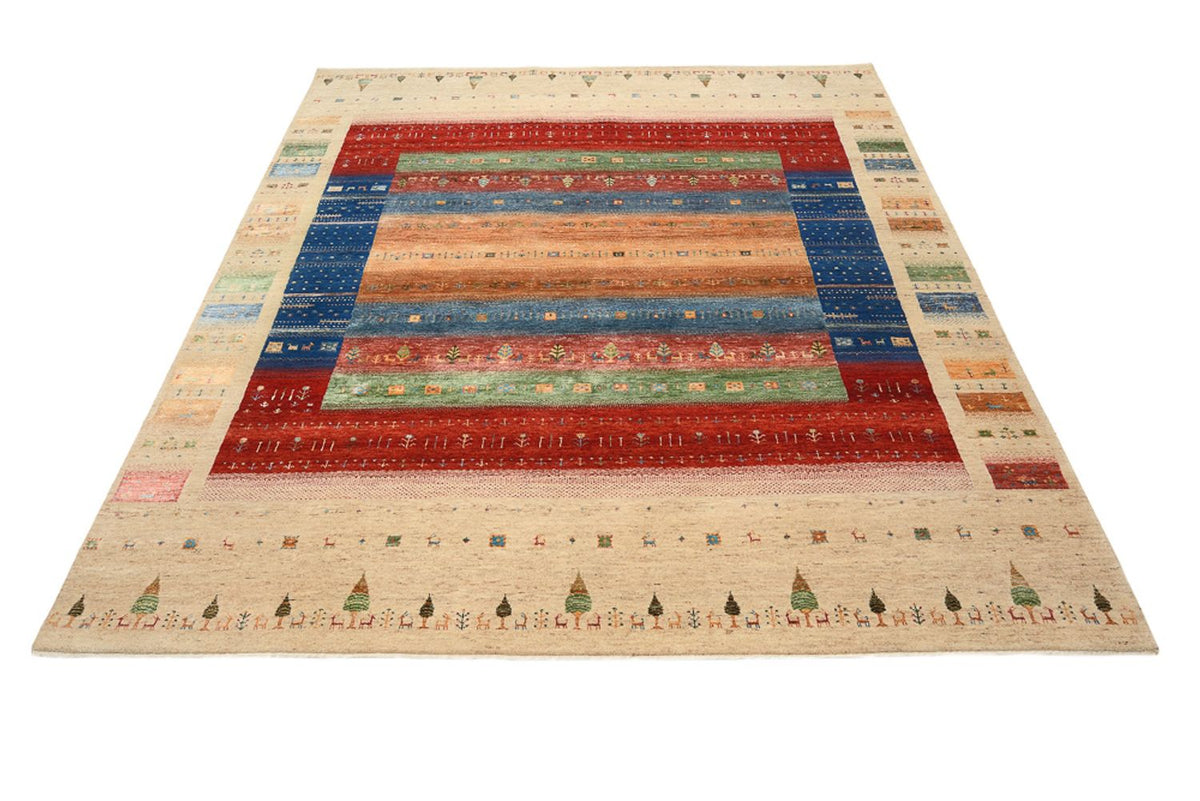 Dywan Gabbeh - Loribaft Indus - 236 x 205 cm - wielokolorowy