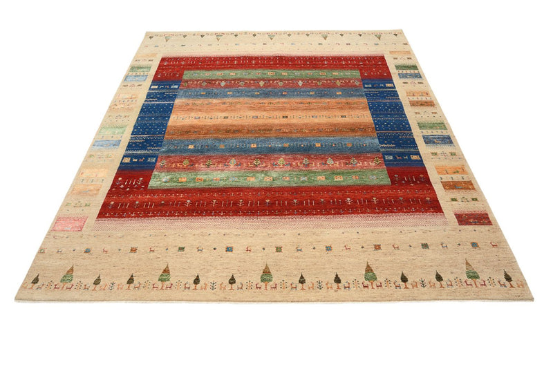 Dywan Gabbeh - Loribaft Indus - 236 x 205 cm - wielokolorowy