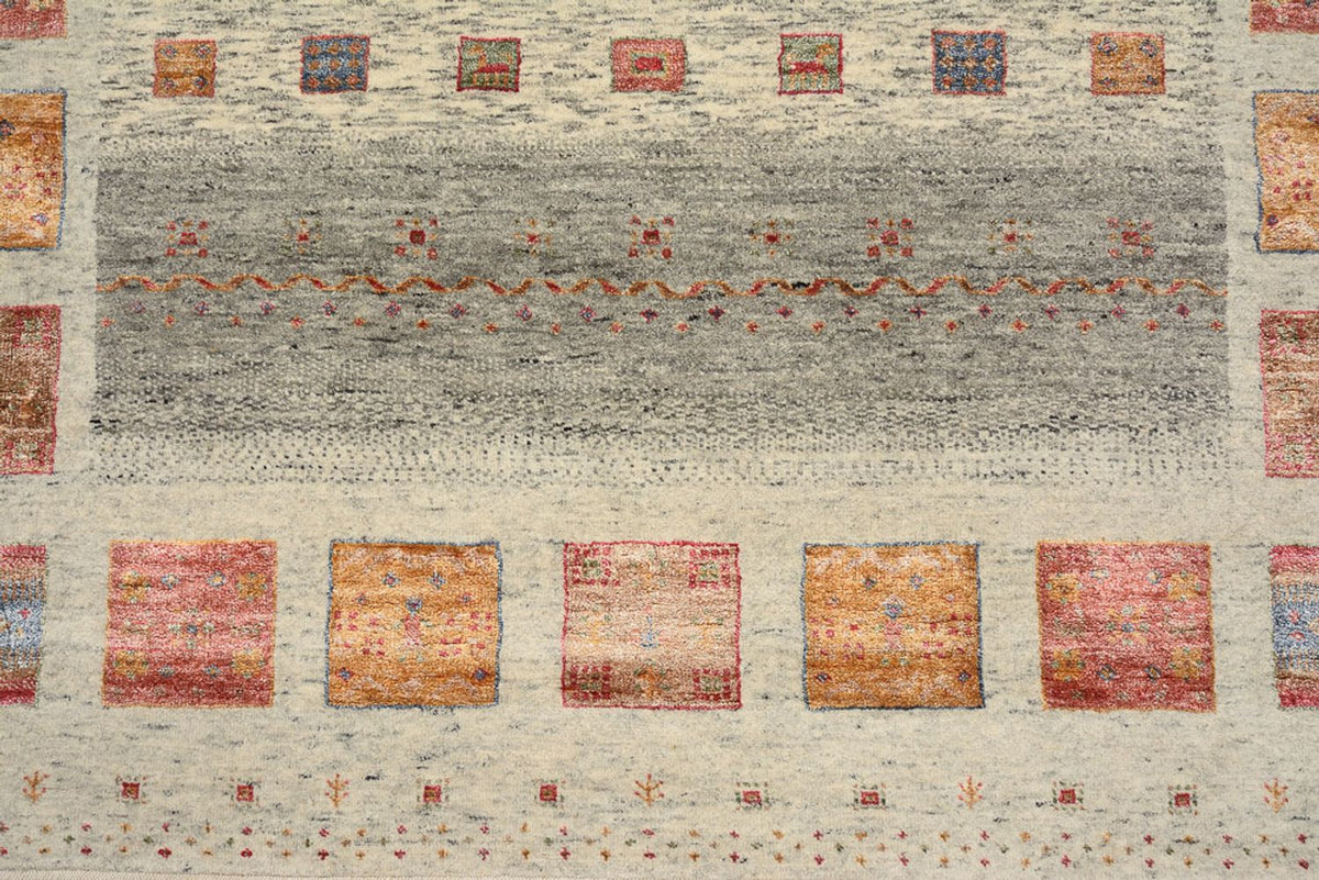 Dywan Gabbeh - Loribaft Indus - 205 x 154 cm - ciemny beż