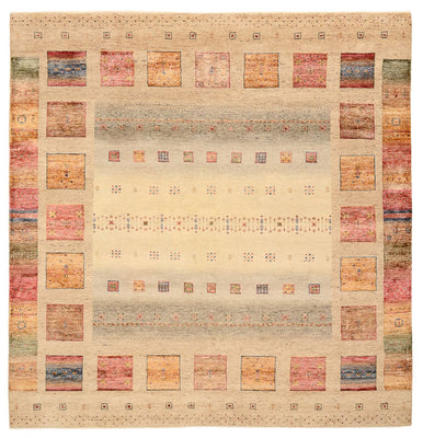 Dywan Gabbeh - Loribaft Indus kwadratowy  - 204 x 202 cm - jasny beż