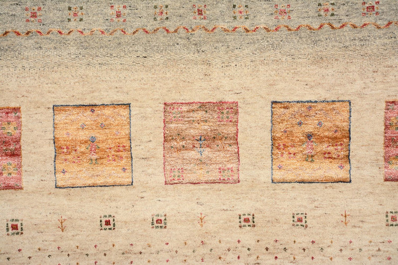 Dywan Gabbeh - Loribaft Indus kwadratowy  - 204 x 202 cm - jasny beż