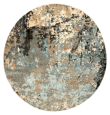 Designerski dywan okrągły  - 179 x 176 cm - wielokolorowy