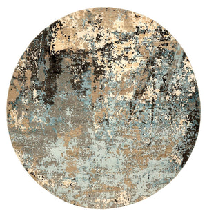 Designerski dywan okrągły  - 179 x 176 cm - wielokolorowy