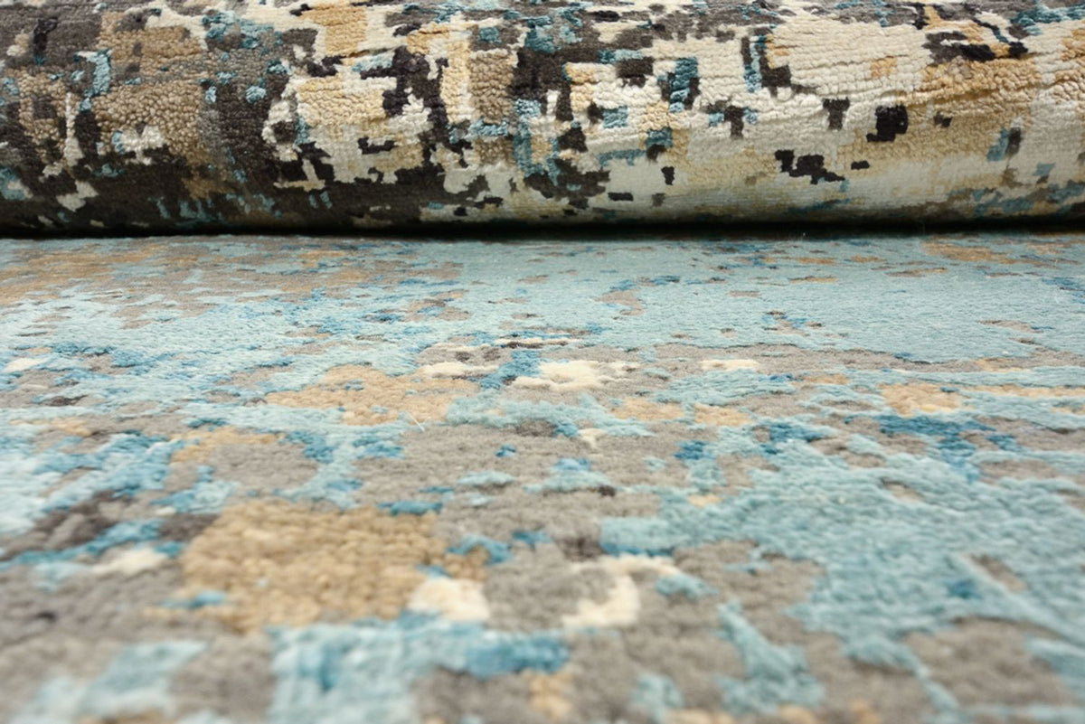 Designerski dywan okrągły  - 179 x 176 cm - wielokolorowy