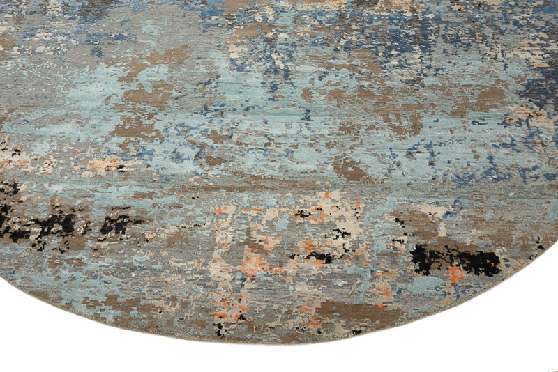 Designerski dywan okrągły  - 243 x 241 cm - wielokolorowy