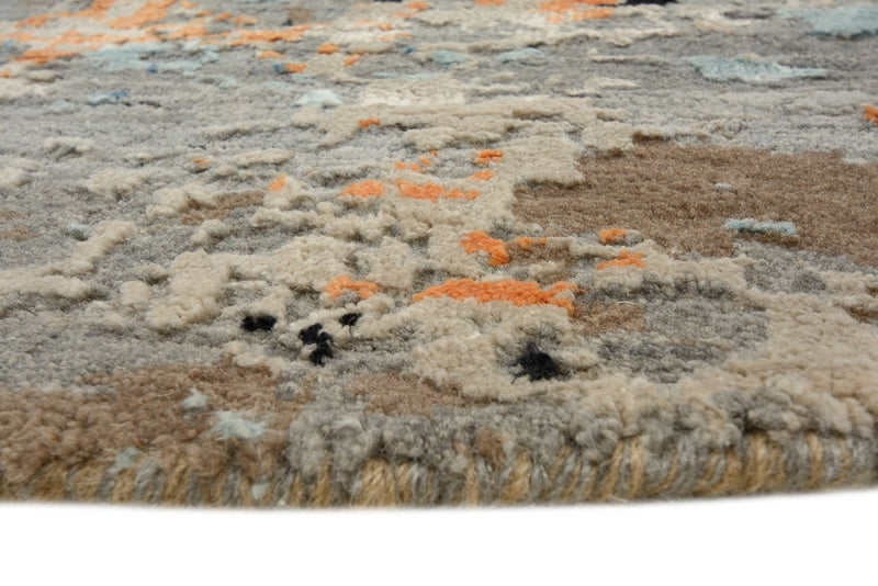 Designerski dywan okrągły  - 243 x 241 cm - wielokolorowy