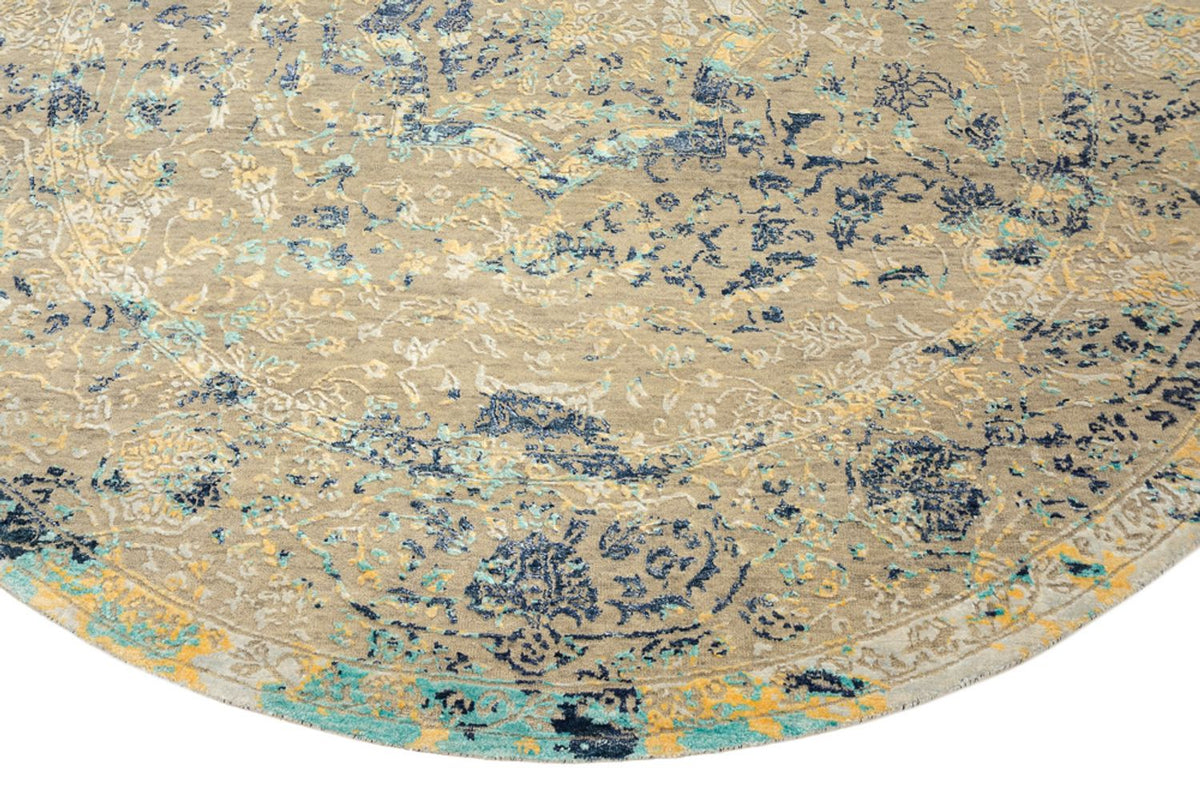 Designerski dywan okrągły  - 201 x 199 cm - wielokolorowy