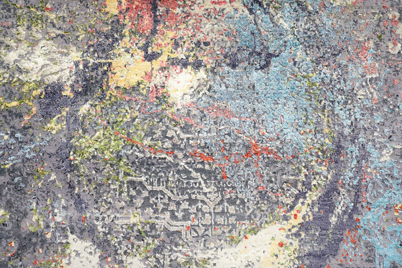 Designerski dywan okrągły  - 185 x 183 cm - wielokolorowy