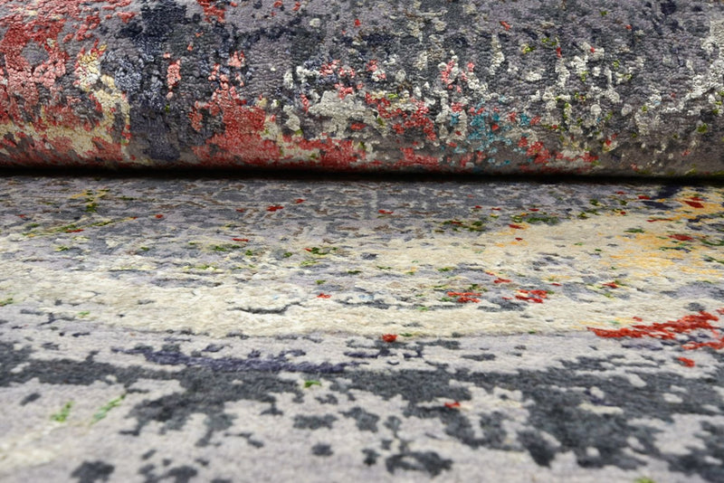 Designerski dywan okrągły  - 185 x 183 cm - wielokolorowy