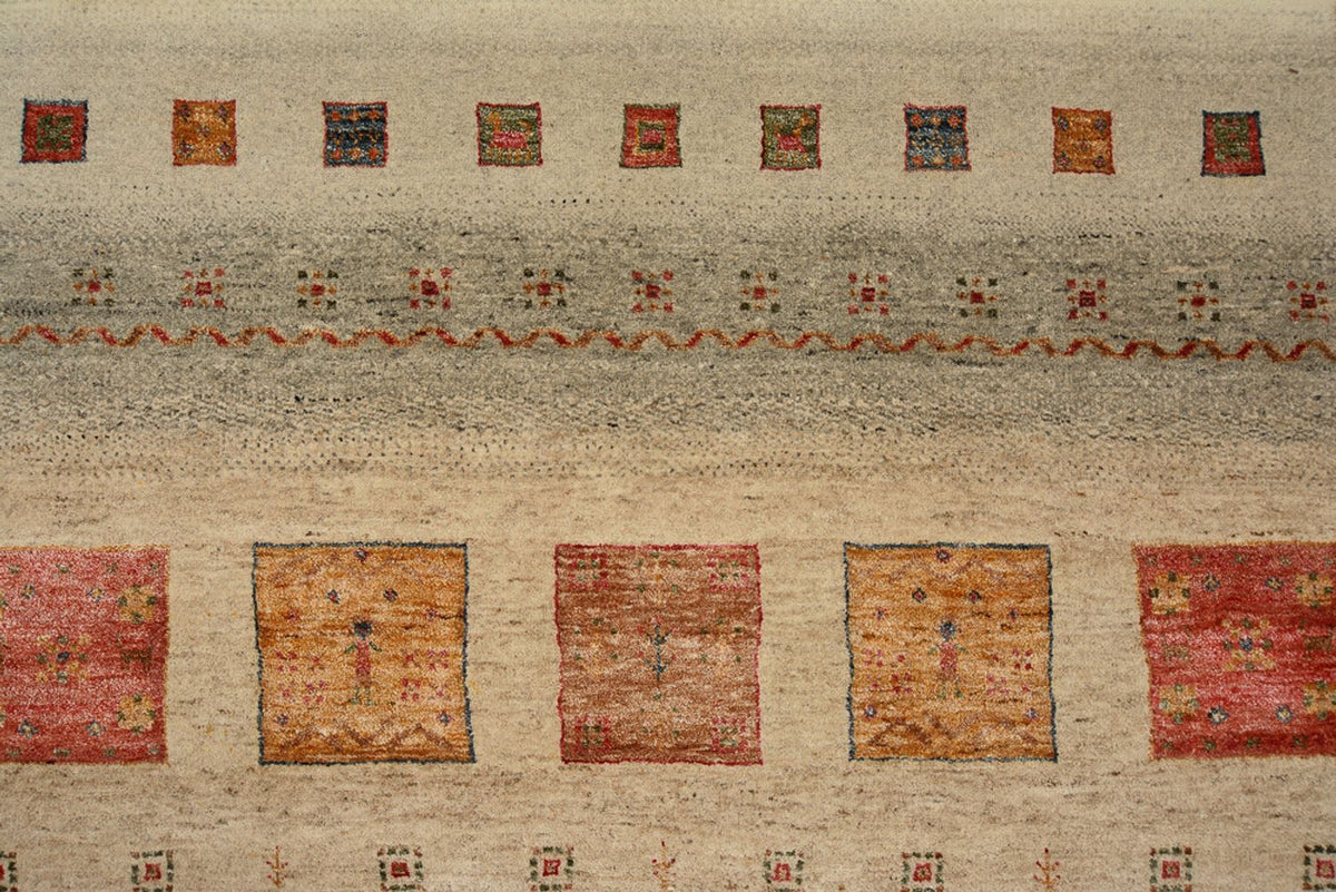 Dywan Gabbeh - Loribaft Indus kwadratowy  - 205 x 203 cm - wielokolorowy