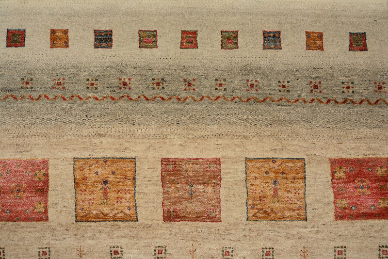 Dywan Gabbeh - Loribaft Indus kwadratowy  - 205 x 203 cm - wielokolorowy