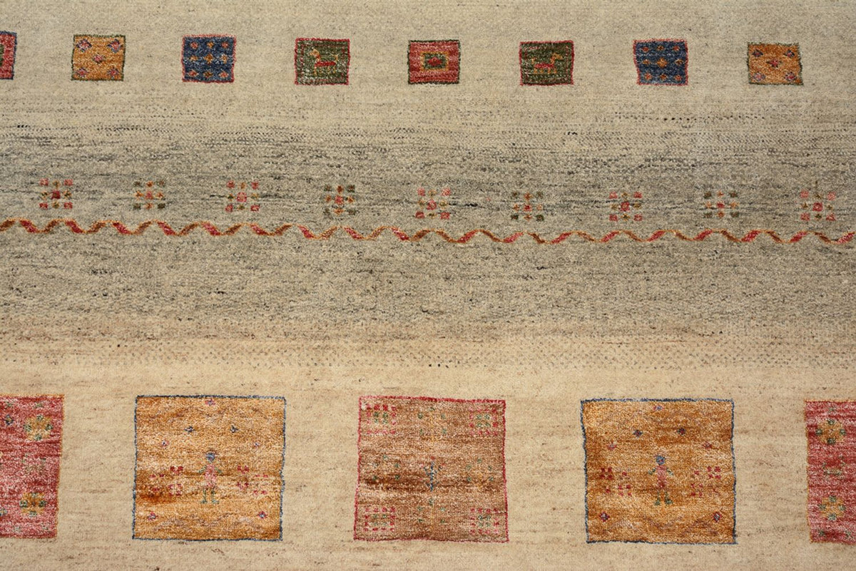 Dywan Gabbeh - Loribaft Indus kwadratowy  - 253 x 249 cm - wielokolorowy