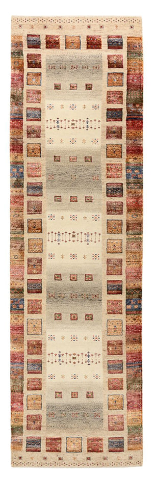 Biegacz Dywan Gabbeh - Loribaft Indus - 298 x 84 cm - wielokolorowy