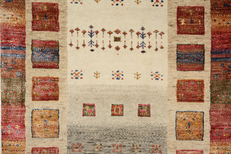 Biegacz Dywan Gabbeh - Loribaft Indus - 298 x 84 cm - wielokolorowy