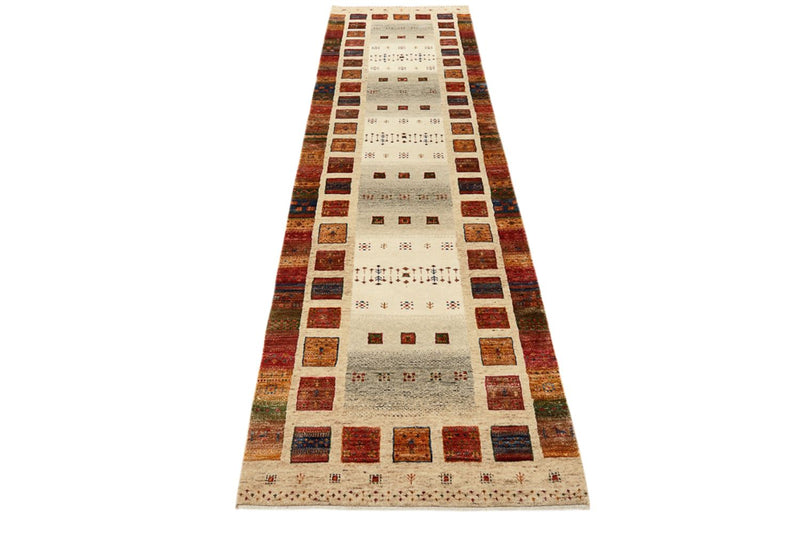 Biegacz Dywan Gabbeh - Loribaft Indus - 295 x 82 cm - wielokolorowy