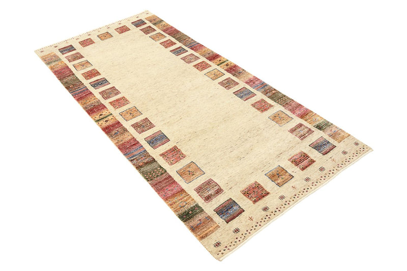 Biegacz Dywan Gabbeh - Loribaft Indus - 202 x 94 cm - wielokolorowy