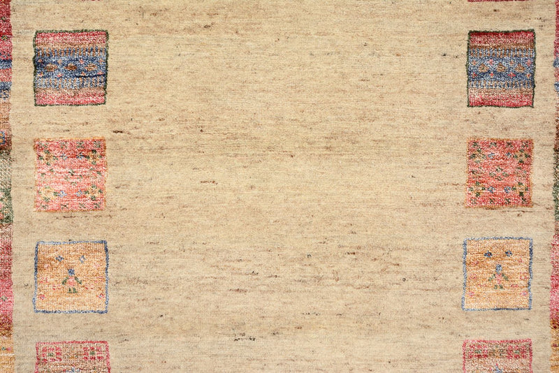 Biegacz Dywan Gabbeh - Loribaft Indus - 202 x 94 cm - wielokolorowy