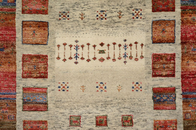 Biegacz Dywan Gabbeh - Loribaft Indus - 256 x 84 cm - wielokolorowy
