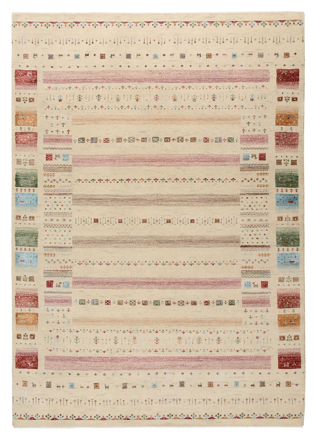 Dywan Gabbeh - Loribaft Indus - 246 x 174 cm - jasny beż