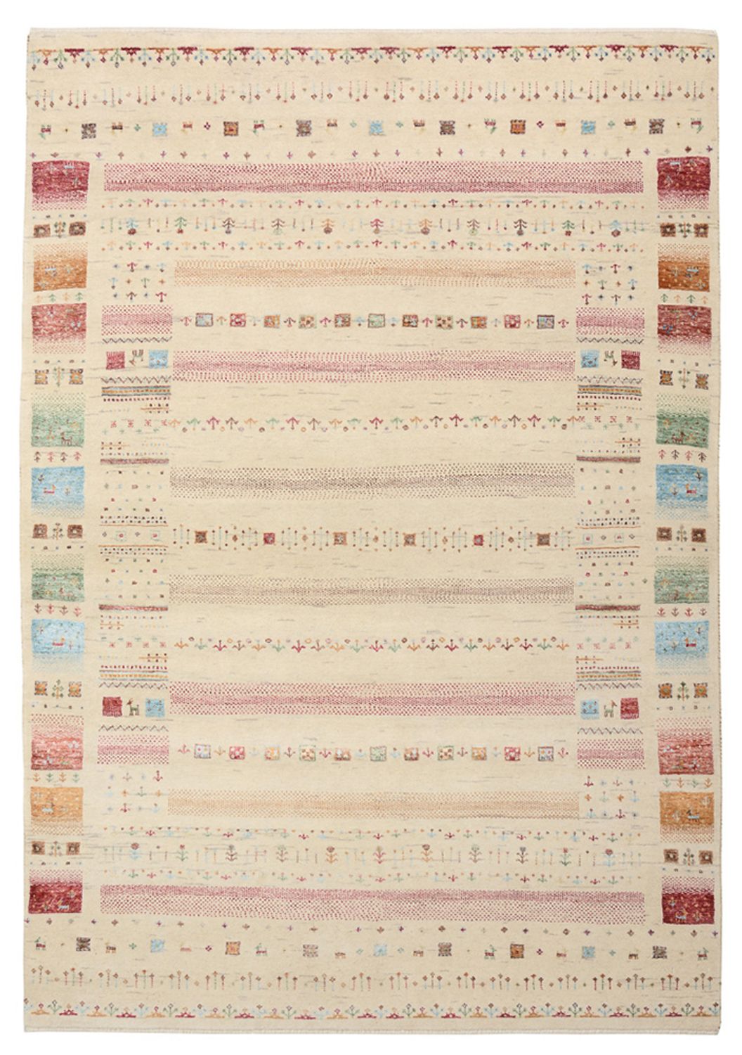 Dywan Gabbeh - Loribaft Indus - 206 x 149 cm - jasny beż